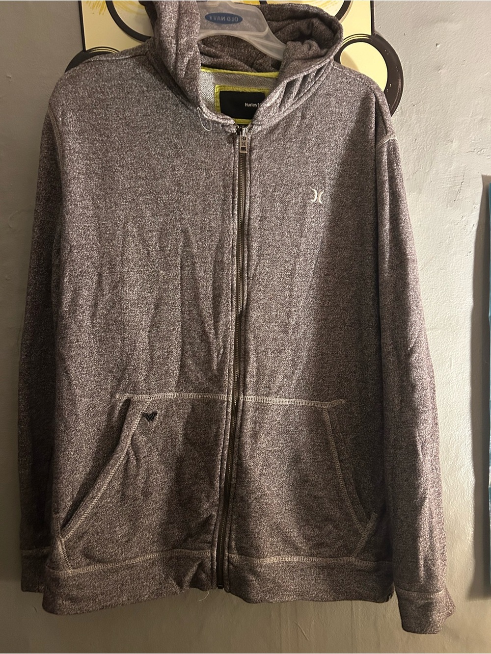 Hurley Men's Zip Hoodie Sweater in Heather Gray